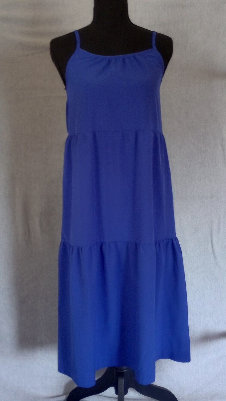 Women's Mondetta Blue Sleeveless Ruffle Dress Size L(14/16) w/pockets